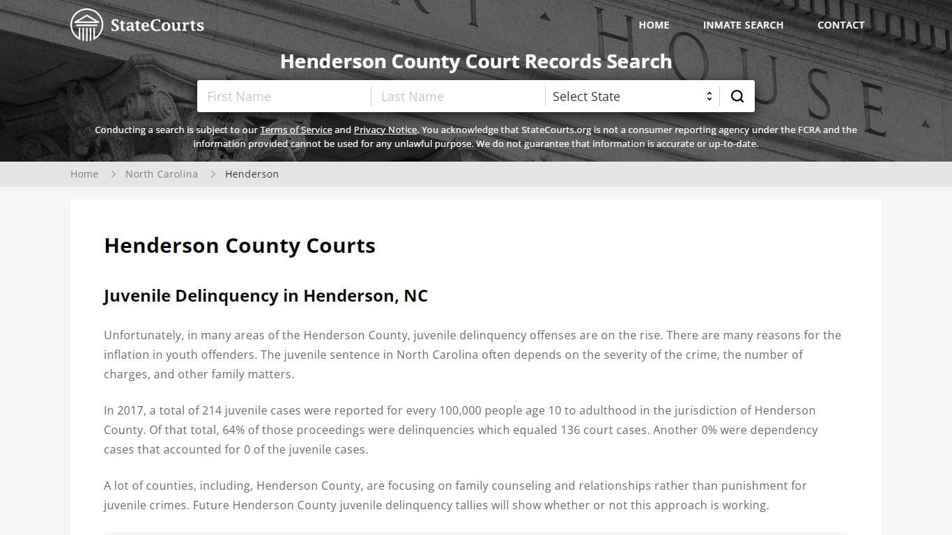 Henderson County, NC Courts - Records & Cases - StateCourts